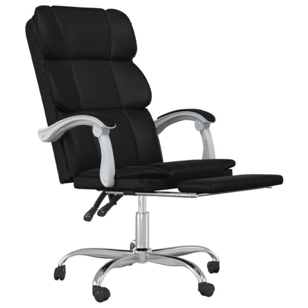 Reclining Office Chair Black Faux leather, metal, plywood, foam - Image 6