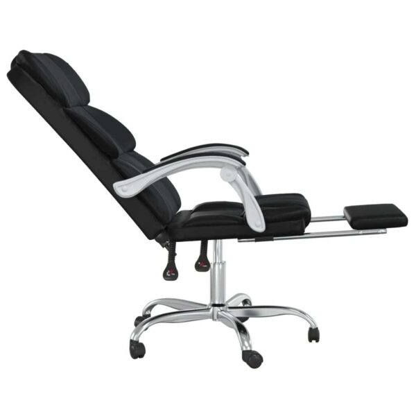 Reclining Office Chair Black Faux leather, metal, plywood, foam - Image 7
