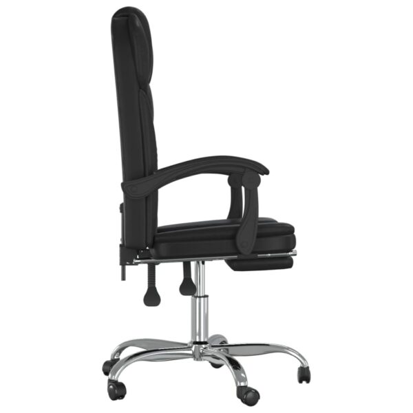 Reclining Office Chair Black Faux leather, metal, plywood - Image 4