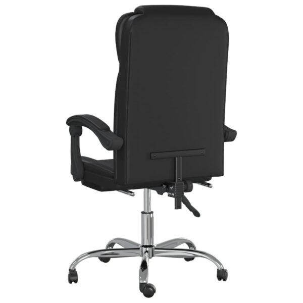 Reclining Office Chair Black Faux leather, metal, plywood - Image 5