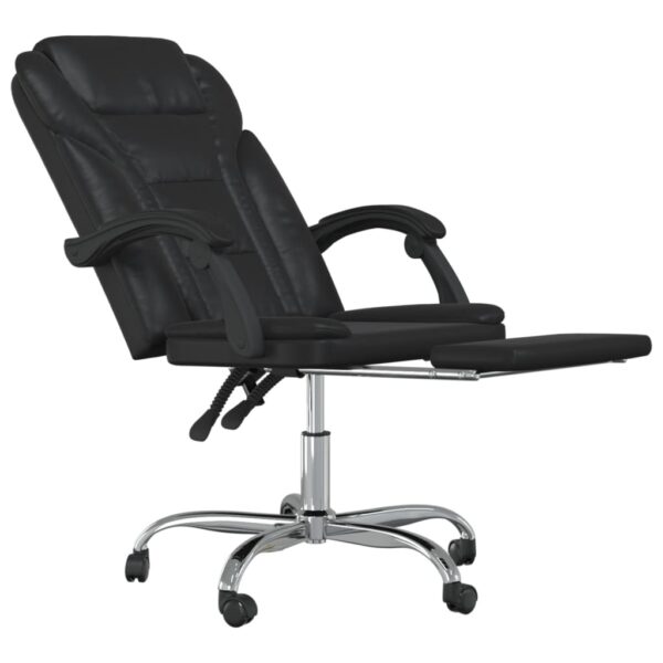 Reclining Office Chair Black Faux leather, metal, plywood - Image 6