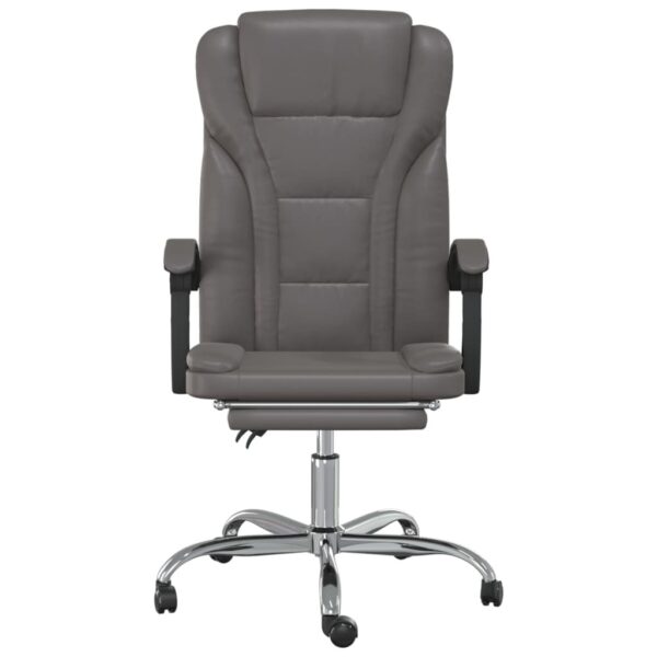 Reclining Office Chair Grey Faux leather, metal, plywood, foam - Image 3