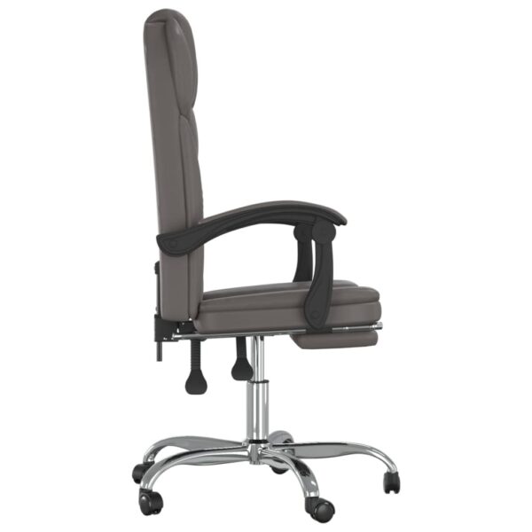 Reclining Office Chair Grey Faux leather, metal, plywood, foam - Image 4
