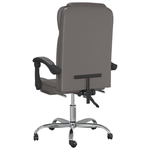 Reclining Office Chair Grey Faux leather, metal, plywood, foam - Image 5