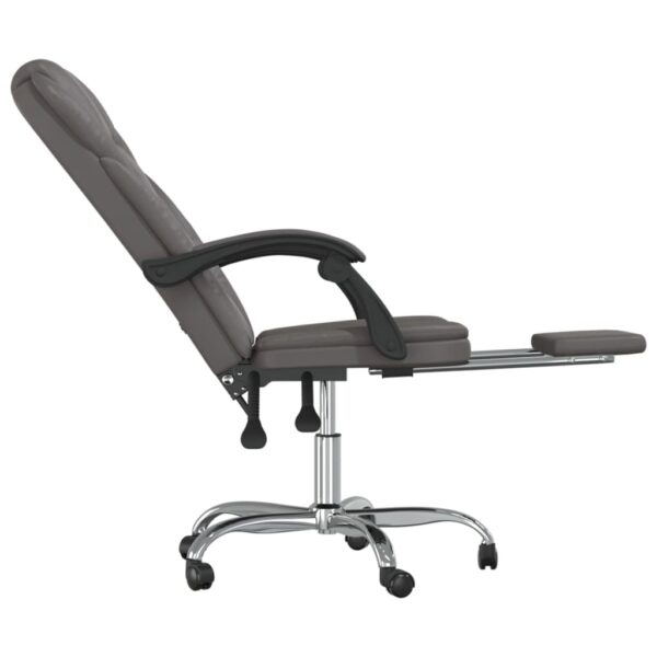 Reclining Office Chair Grey Faux leather, metal, plywood, foam - Image 7