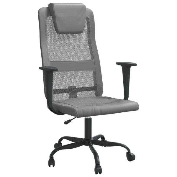 Office Chair Grey Mesh fabric and faux leather Standard - Image 2
