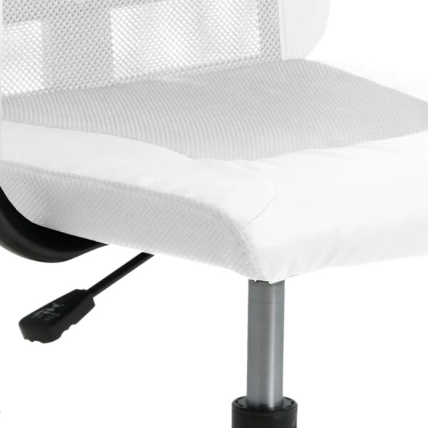 Office Chair White Mesh Fabric, Faux Leather, Metal, Plywood - Image 7