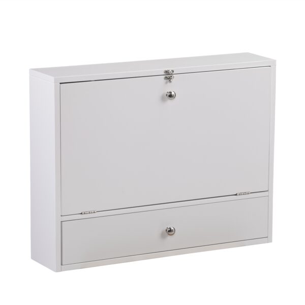 26" White Wall Mounted Floating Desk - Image 6