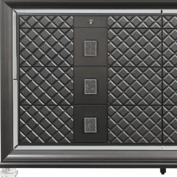 65" Gray Solid and Manufactured Wood Eight Drawer Double Dresser - Image 5