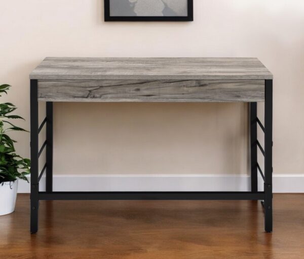 42" Brown and Black Writing Desk With Two Drawers - Image 2