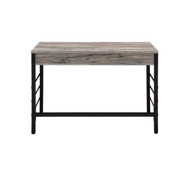 42" Brown and Black Writing Desk With Two Drawers - Image 3