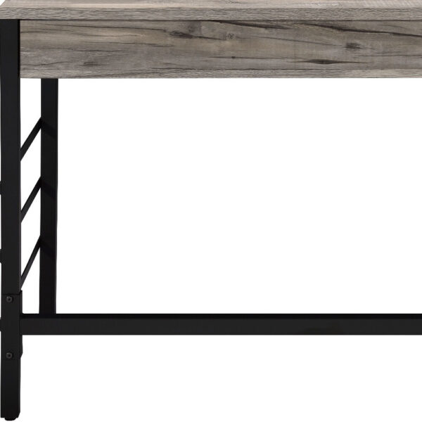 42" Brown and Black Writing Desk With Two Drawers - Image 6