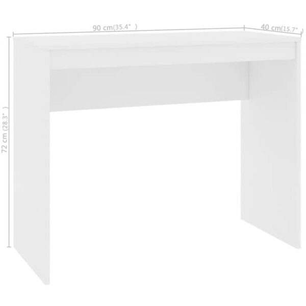 Desk White Engineered Wood 35.4 x 15.7 x 28.3 in Sleek Desk - Image 6