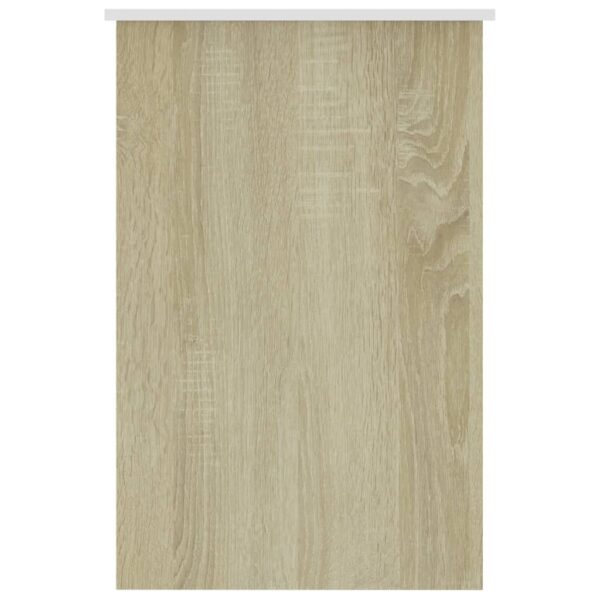Desk White and Sonoma Oak Engineered Wood Medium Storage Desk - Image 5