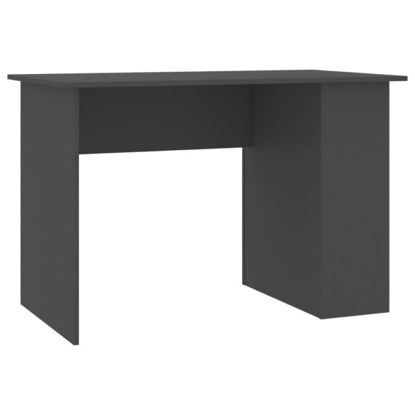Desk Gray Engineered Wood Medium Desk Rectangular Modern - Image 2