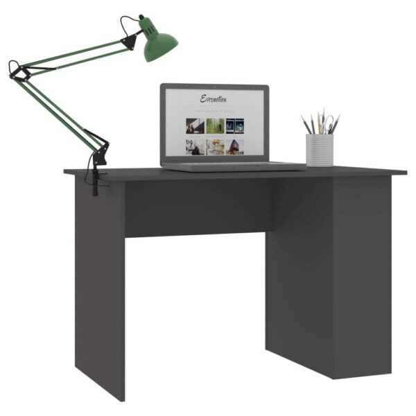 Desk Gray Engineered Wood Medium Desk Rectangular Modern - Image 3