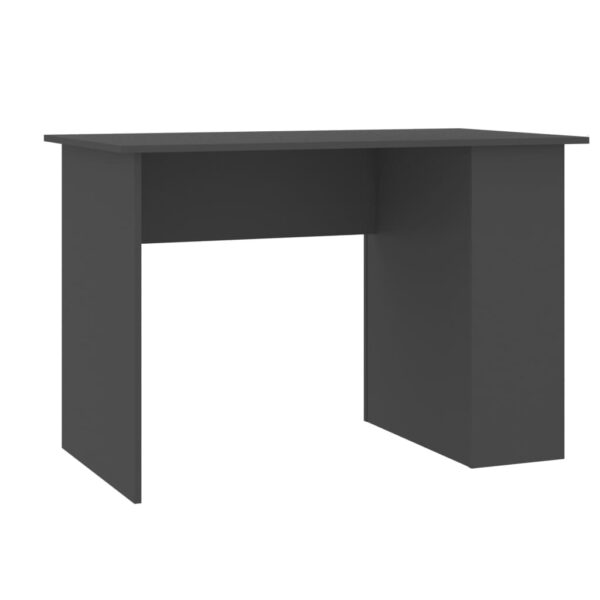 Desk Gray Engineered Wood Medium Desk Rectangular Modern - Image 7
