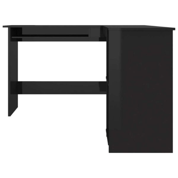 Corner Desk High gloss black Engineered wood 47.2x55.1x29.5 in - Image 4