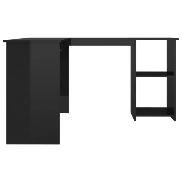 Corner Desk High gloss black Engineered wood 47.2x55.1x29.5 in - Image 5