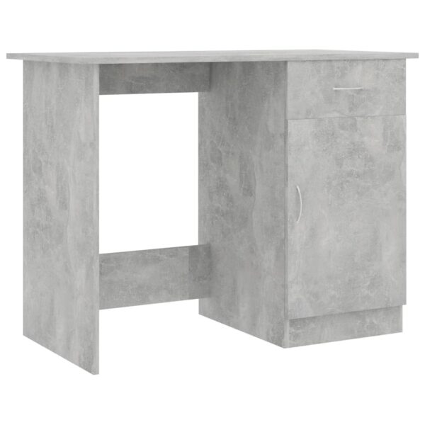 Desk Concrete Grey Engineered Wood Standard Desk Rectangular - Image 2