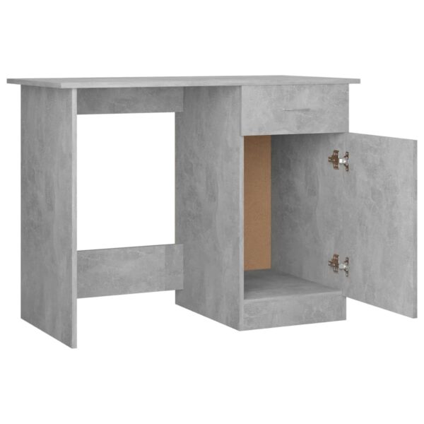 Desk Concrete Grey Engineered Wood Standard Desk Rectangular - Image 5