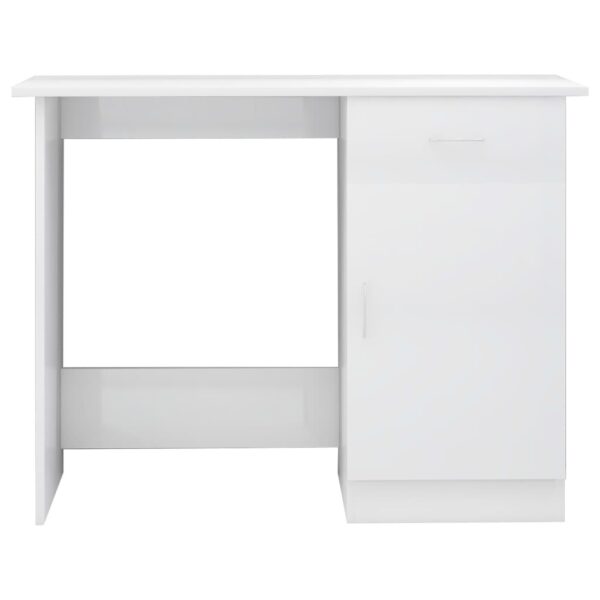 Desk High gloss white Engineered wood Standard Desk Rectangular - Image 7