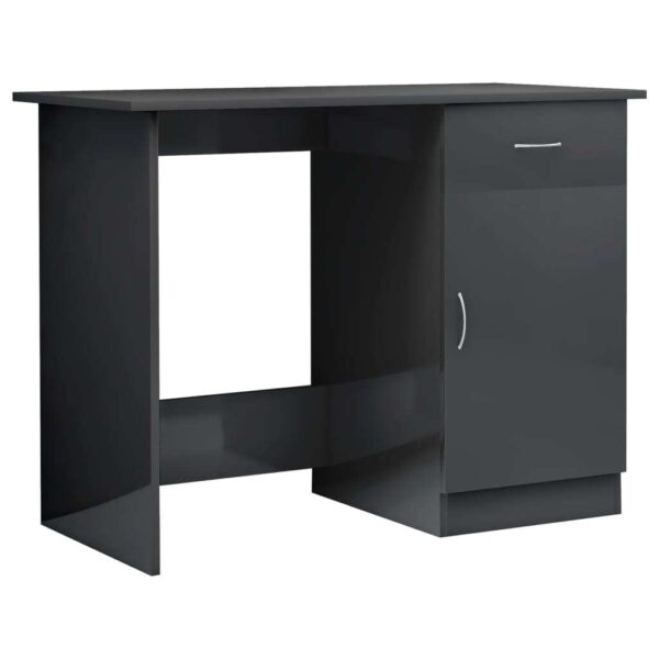 Desk High gloss grey Engineered wood Desk Rectangular Modern - Image 2