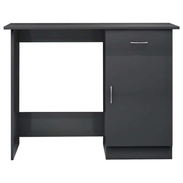 Desk High gloss grey Engineered wood Desk Rectangular Modern - Image 6