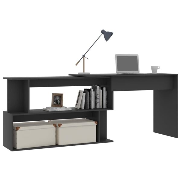 Desk Grey Engineered wood Medium Rotatable Desk Rectangular - Image 3