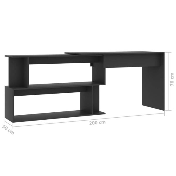 Desk Grey Engineered wood Medium Rotatable Desk Rectangular - Image 7