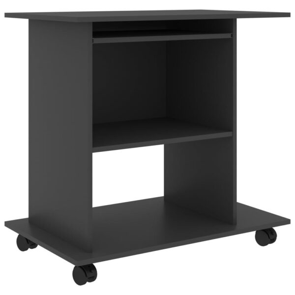 Computer Desk Gray Engineered wood Compact Sliding Components - Image 2