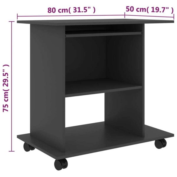 Computer Desk Gray Engineered wood Compact Sliding Components - Image 6