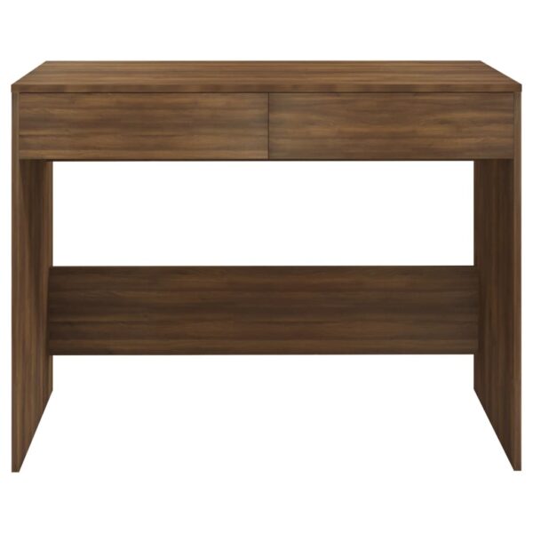 Desk Brown Oak Engineered Wood Medium Desk Rectangular Modern - Image 5