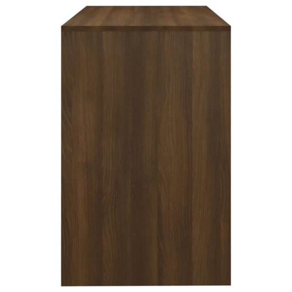 Desk Brown Oak Engineered Wood Medium Desk Rectangular Modern - Image 6
