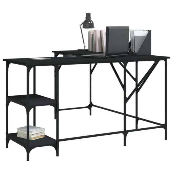 Desk Black Engineered wood, Metal Large Adjustable Feet - Image 3