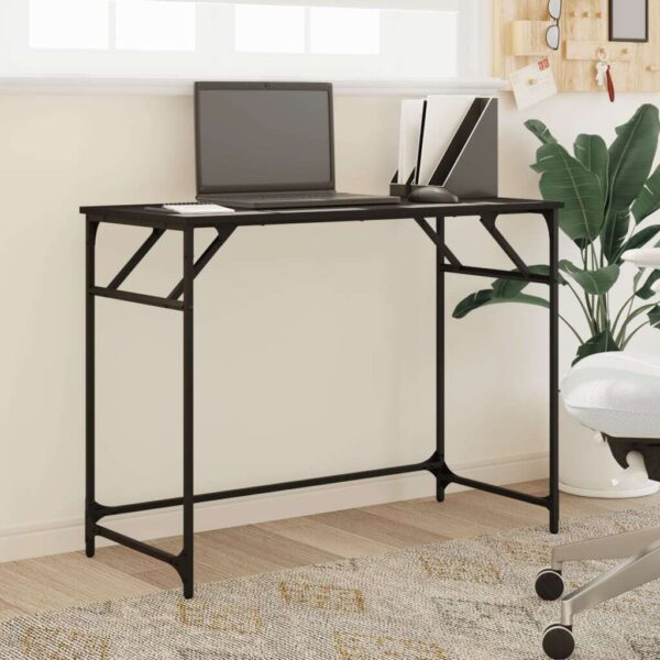 Desk Black Engineered wood, Powder-coated steel - Image 3