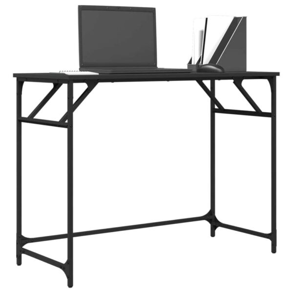 Desk Black Engineered wood, Powder-coated steel - Image 4
