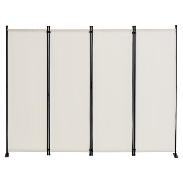 Room Divider,  4 Panel Room Dividers and Folding Privacy Screens, Fabric Partition Room Dividers for Office, Bedroom, Dining Room, Study, Freestanding, White