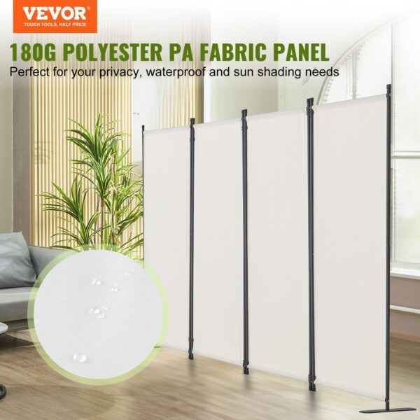 Room Divider,  4 Panel Room Dividers and Folding Privacy Screens, Fabric Partition Room Dividers for Office, Bedroom, Dining Room, Study, Freestanding, White - Image 2