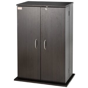 Media Storage Cabinet, DVD Cabinet with Doors and Shelves, CD Storage Holds up to 576 CDs, Adjustable DVD Shelf, Protects & Organizes Music, Movie, Video Games or Collections-Espresso