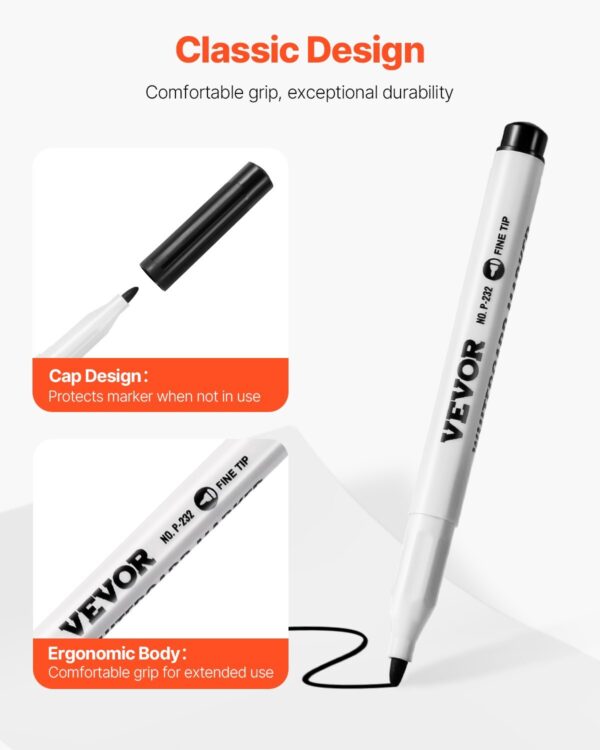 Black Dry Erase Markers, 36 Pack Low-Odor Whiteboard Markers, Fine Point Whiteboard Markers, Easily Clean Dry Erase Markers Bulk for School Office Home - Image 2