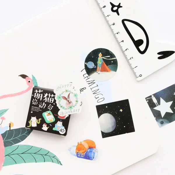 Color: Dark Red - 40 pcs/pack Cute Creative Box Package Decorative Sticker Set Diary Album Label Sticker DIY Stationery Stickers Escolar Papelaria - Image 3