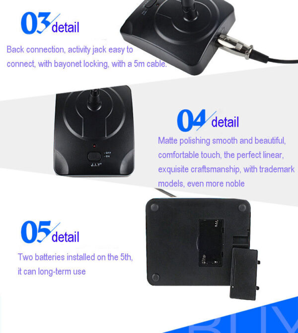 Professional Condenser Wired Gooseneck Microphone Desktop High Sensitivity Capacitor Mic black - Image 3