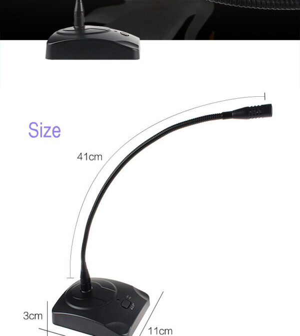 Professional Condenser Wired Gooseneck Microphone Desktop High Sensitivity Capacitor Mic black - Image 6
