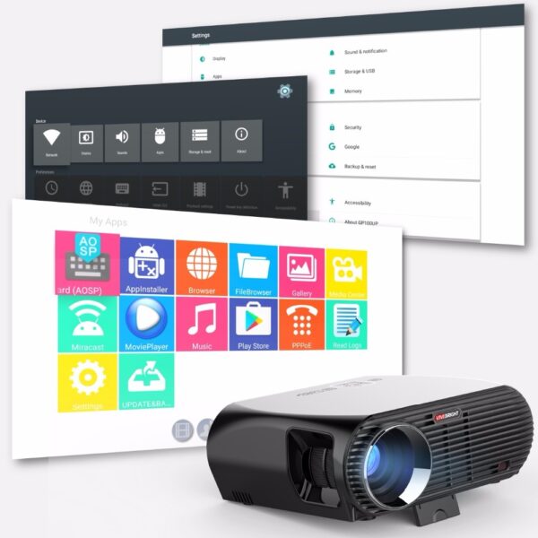 ViviBright GP100UP Smart Home Theater Projector Android6.01 3500 Lumens High Brightness LED WiFi Beamer 1280*800pixels black_European regulations - Image 3
