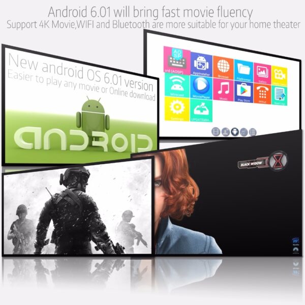 ViviBright GP100UP Smart Home Theater Projector Android6.01 3500 Lumens High Brightness LED WiFi Beamer 1280*800pixels black_European regulations - Image 7