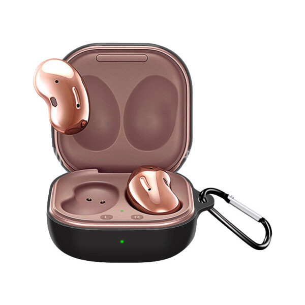 Silicone Earphone Protective Case Wireless Bluetooth Headset Anti-fall Cover With Buckle Compatible For Samsung Galaxybuds2 Live/pro Lavender Gray - Image 2