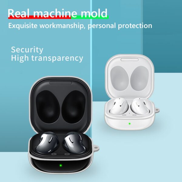 Silicone Earphone Protective Case Wireless Bluetooth Headset Anti-fall Cover With Buckle Compatible For Samsung Galaxybuds2 Live/pro Lavender Gray - Image 4
