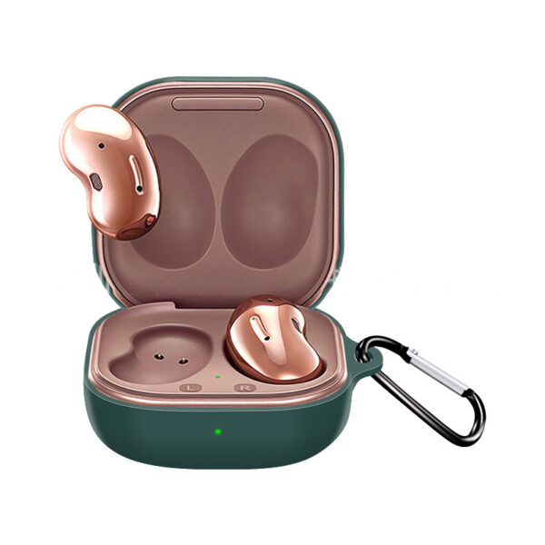 Silicone Earphone Protective Case Wireless Bluetooth Headset Anti-fall Cover With Buckle Compatible For Samsung Galaxybuds2 Live/pro Lavender Gray - Image 5