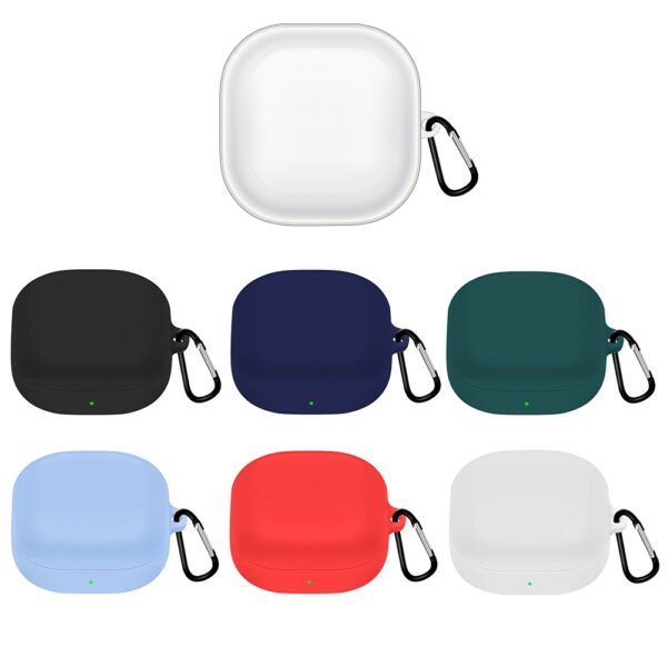 Silicone Earphone Protective Case Wireless Bluetooth Headset Anti-fall Cover With Buckle Compatible For Samsung Galaxybuds2 Live/pro Lavender Gray - Image 6
